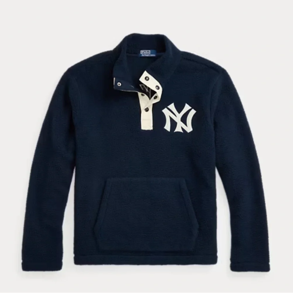 Polo Ralph Lauren | Yankees Fleece Pullover in Navy Blue (Small)